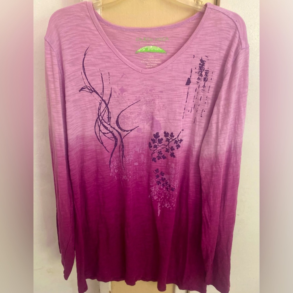 EARTH YOGA ladies long sleeve top sz XXL